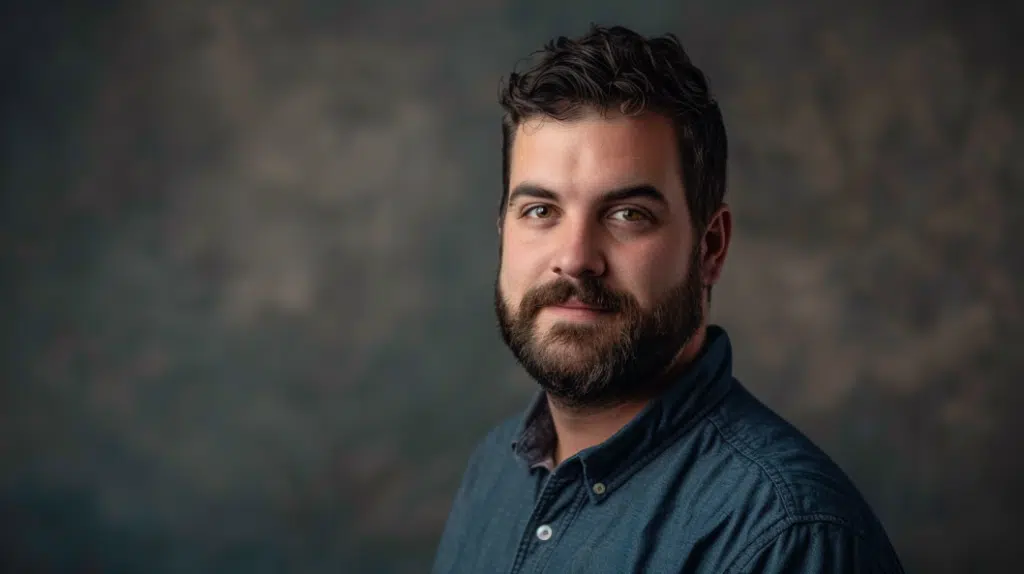 man headshot in dark background
