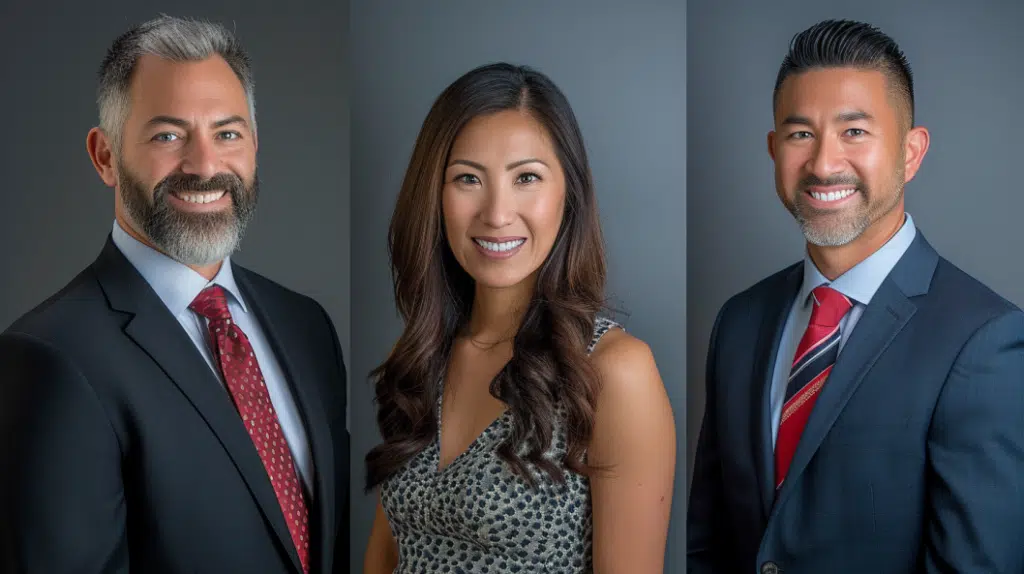 healthcare professional headshots in dark background