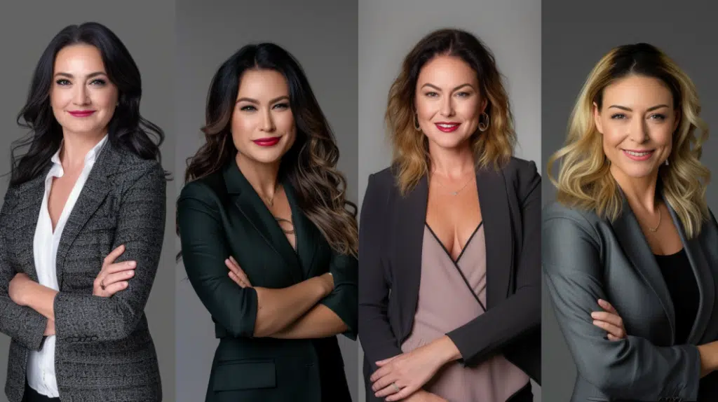 different headshots with dark background