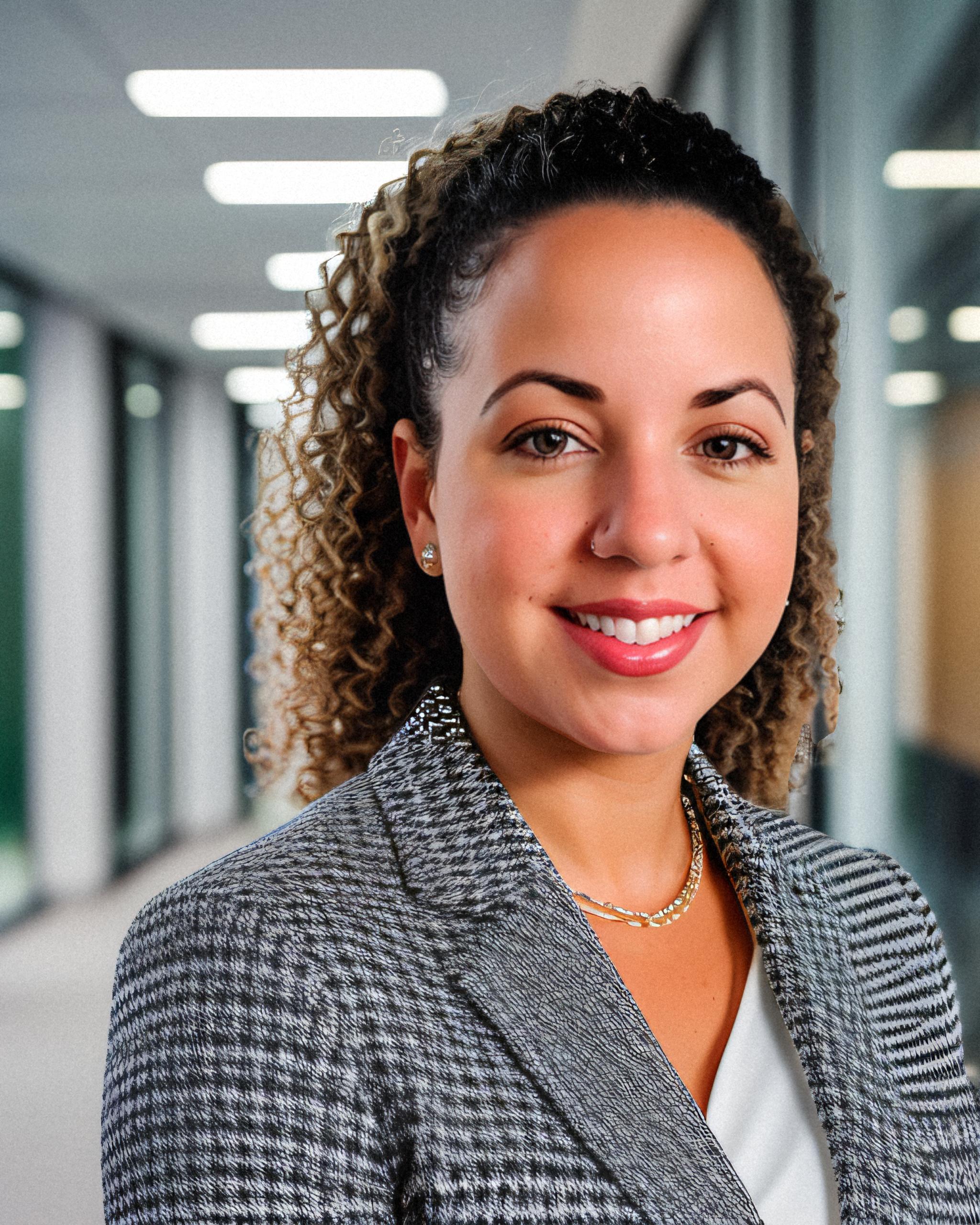 woman curly hair headshot