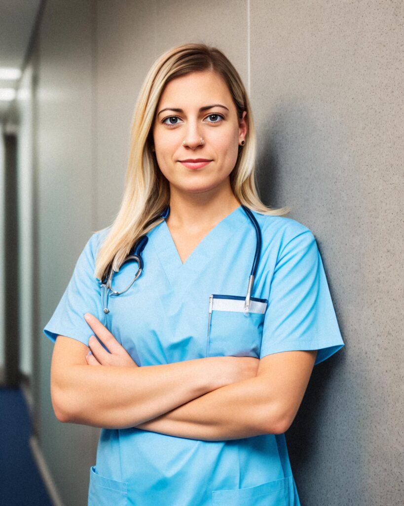 nurse scrubs headshot