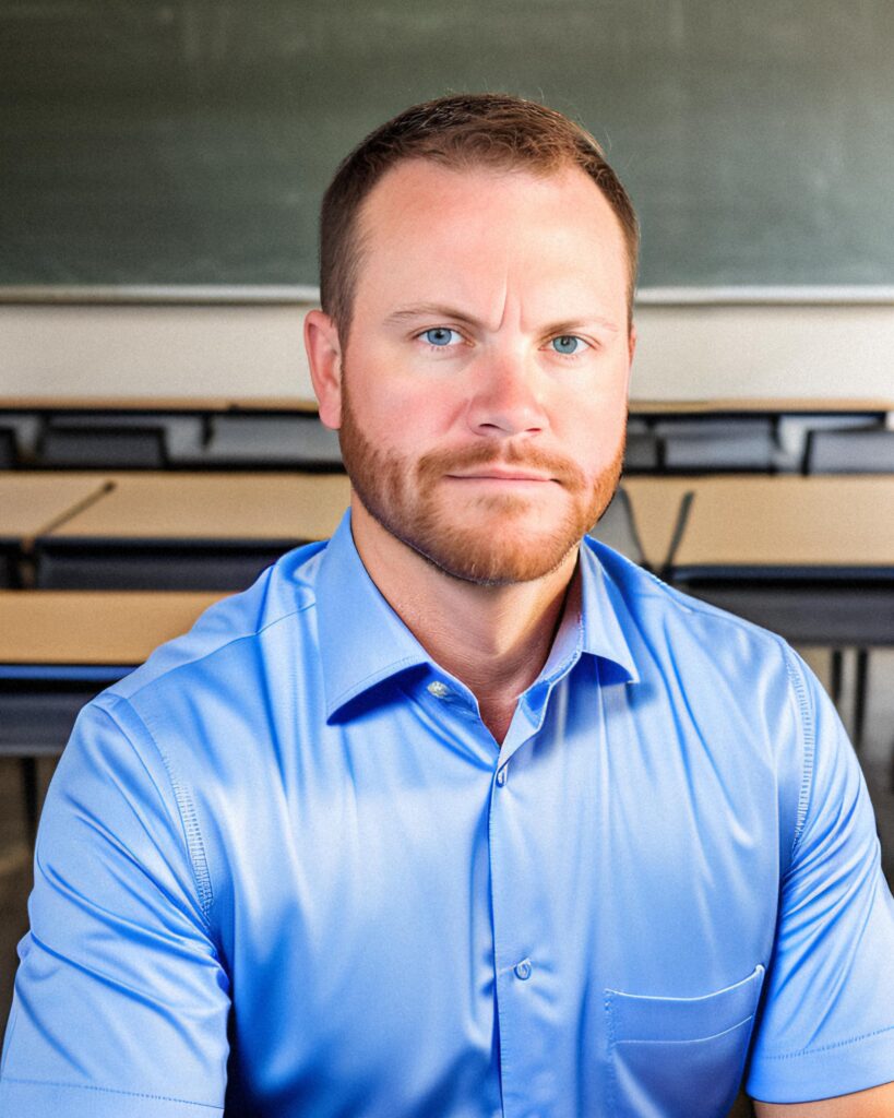 strict male teacher headshot